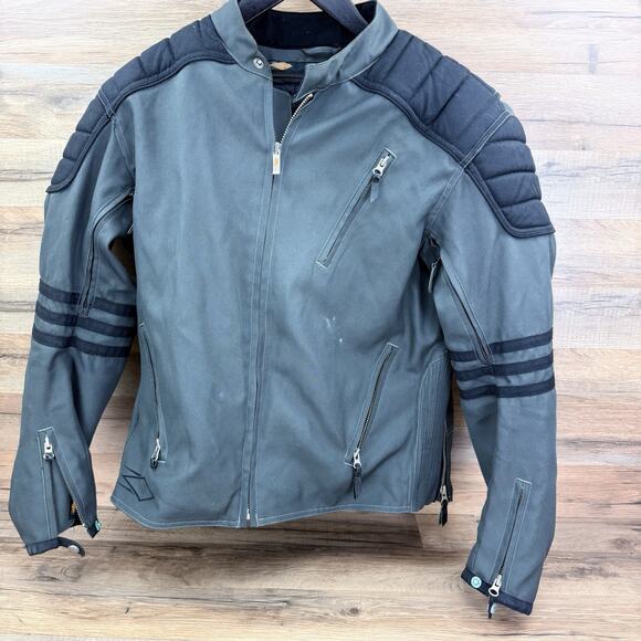 Power Trip Mens Motorcycle Jacket Padded Removable Layer Nylon Full Zip Medium - Picture 1 of 9